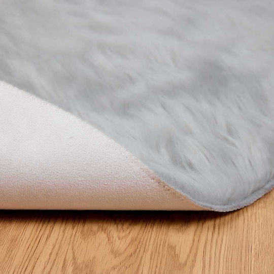 vidaXL Teppich Kamin Rechteckig Leder Gray