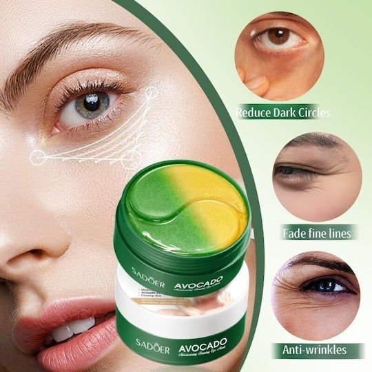 Sadoer Avocado Eye Mask – Hydrating & Firming Eye Patches Avocado Extract 60 Pieces
