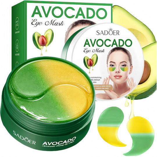 Sadoer Avocado Eye Mask – Hydrating & Firming Eye Patches Avocado Extract 60 Pieces