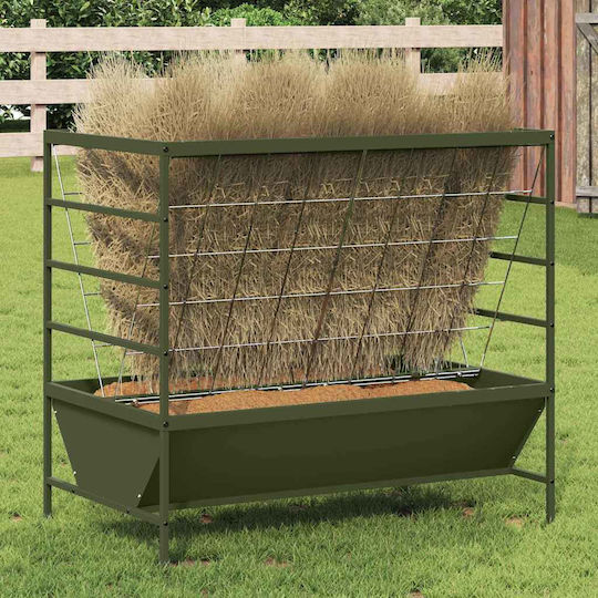 vidaXL Metal Sheep Feeder with 15kg Capacity 100x60x90cm