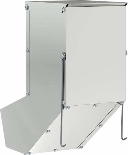 vidaXL Χαμστεριών Ασημί Metall Futtermittel für Kaninchen mit Kapazität 1kg 12.5x26x28.5cm.