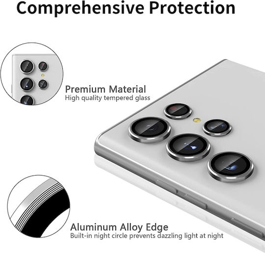 Camera Protection Tempered Glass Silver for the Samsung Galaxy S22 Ultra 5G