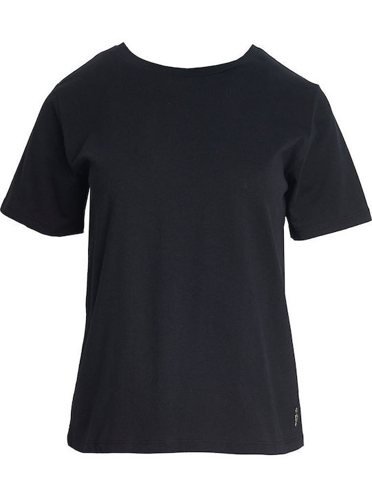 Damen Bluse Baumwolle Kurzärmelig Black