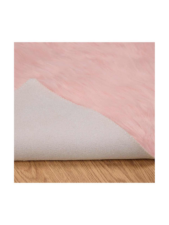 vidaXL Teppich Kamin Rechteckig Leder Pink