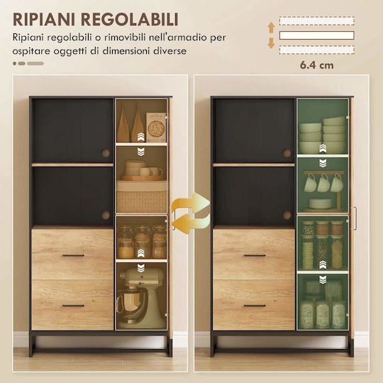 Floor Cabinet Black 88x35x160cm