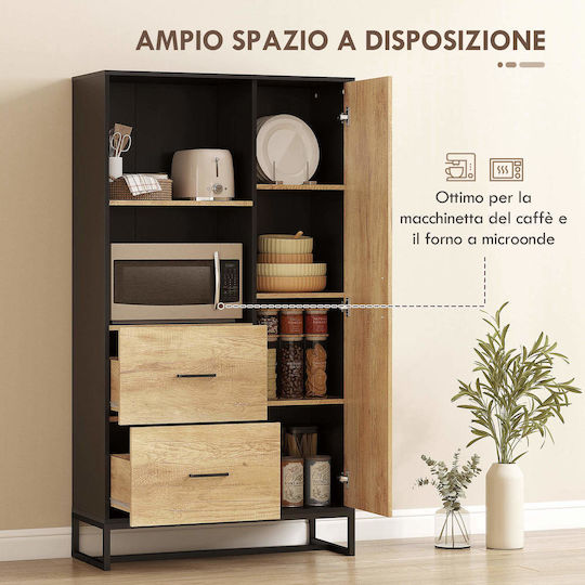 Floor Cabinet Black 88x35x160cm