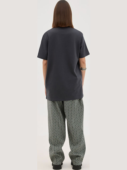 Short Sleeve Gray Blouse