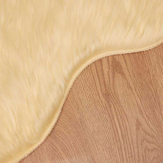 vidaXL Teppich Kamin Rechteckig Leder Cream