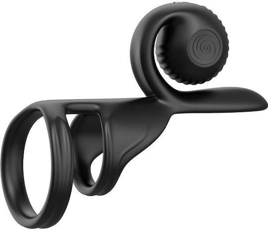 Snail Vibe Jovi Couples Cock Ring Remote Control Black