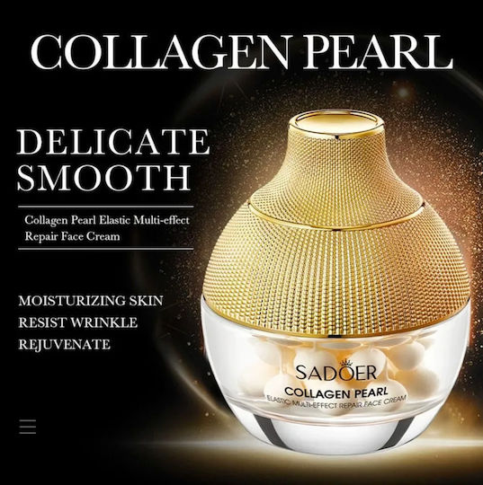 Sadoer Pearl Collagen Cremă Hidratantă și Anti-Îmbătrânire de Față cu Acid Hialuronic și Colagen 70gr