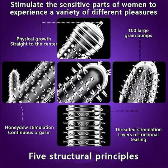 Smd Guardian X Penis Sleeve Ribbed Patterns Set 5 Ανάγλυφες Θήκες Ενίσχυσης Πέους Διάφορα Σχήματα Σετ 5 Τμχ