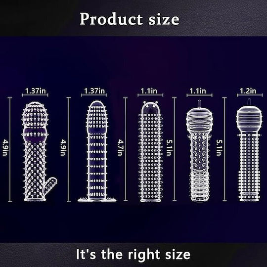 Smd Guardian X Penis Sleeve Ribbed Patterns Set 5 Ανάγλυφες Θήκες Ενίσχυσης Πέους Διάφορα Σχήματα Σετ 5 Τμχ