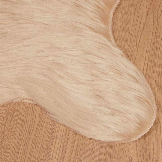 vidaXL Teppich Kamin Rechteckig Leder Beige