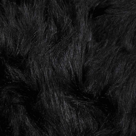 vidaXL Teppich Kamin Rechteckig Leder Black