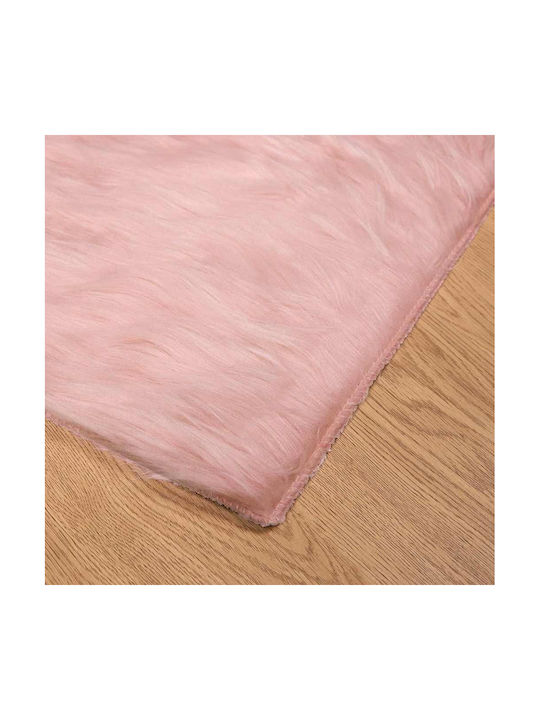 vidaXL Χαλί Ορθογώνιο Δερμάτινο Ροζ 140x200cm