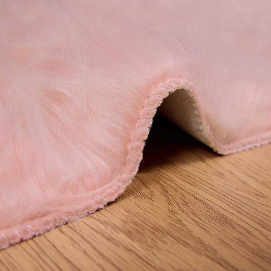 vidaXL Rug Rectangular Leather Pink