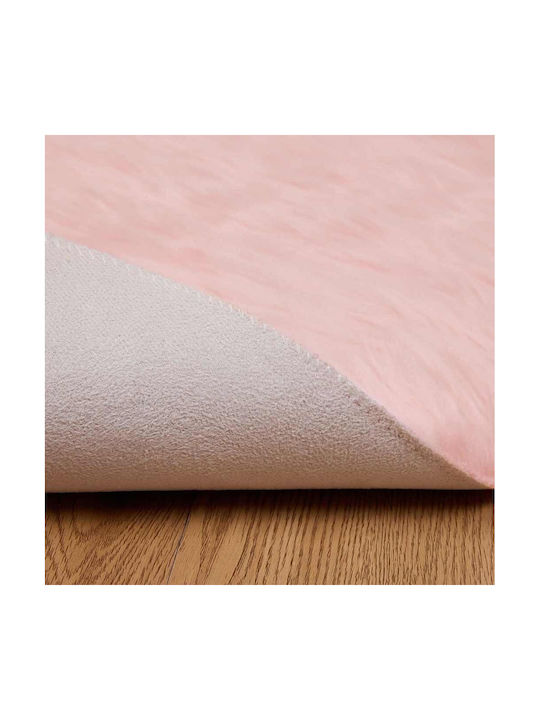 vidaXL Rug Rectangular Leather Pink