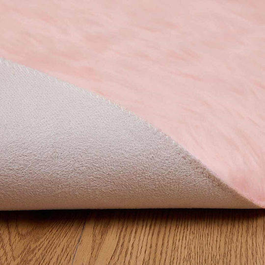 vidaXL Rug Rectangular Leather Pink
