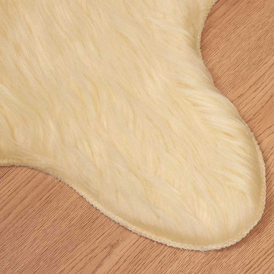 vidaXL Tafalla Rectangular Beige Leather Rug 50x80cm