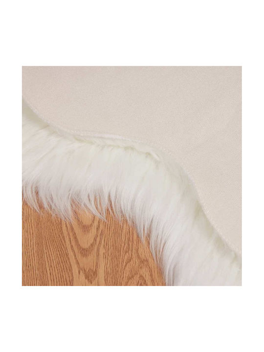 vidaXL Rug Rectangular Leather White