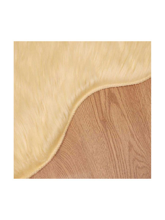 vidaXL Χαλί Ορθογώνιο Δερμάτινο Μπεζ 50x80cm