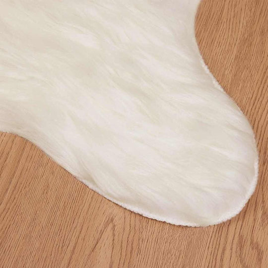 vidaXL Χαλί Ορθογώνιο Δερμάτινο Λευκό 60x90cm
