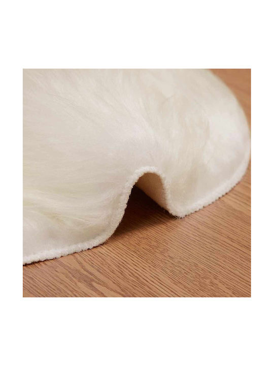 vidaXL Rug Rectangular Leather White