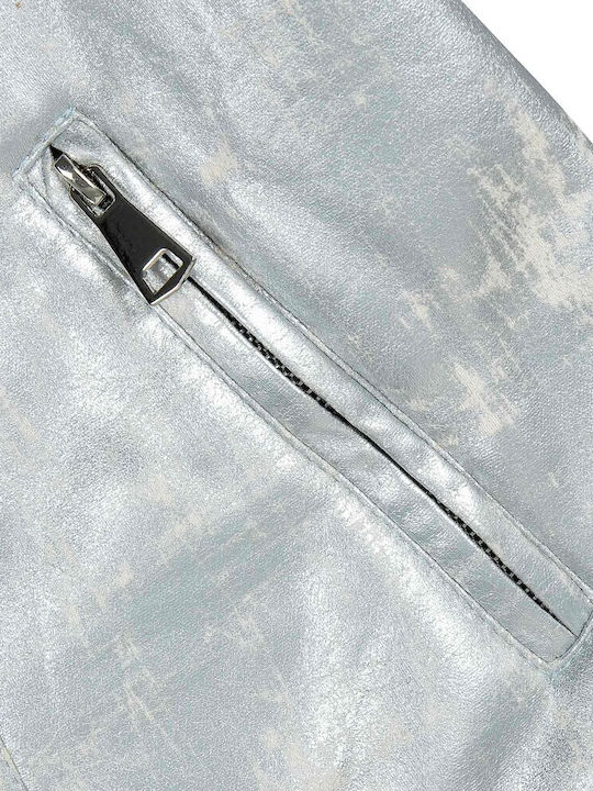 Women's Short Lifestyle Jacket for Winter Silver