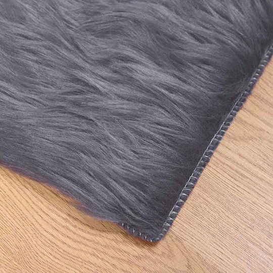 vidaXL Covor Pentru șemineu Rectangular Piele Cărbune de lemn