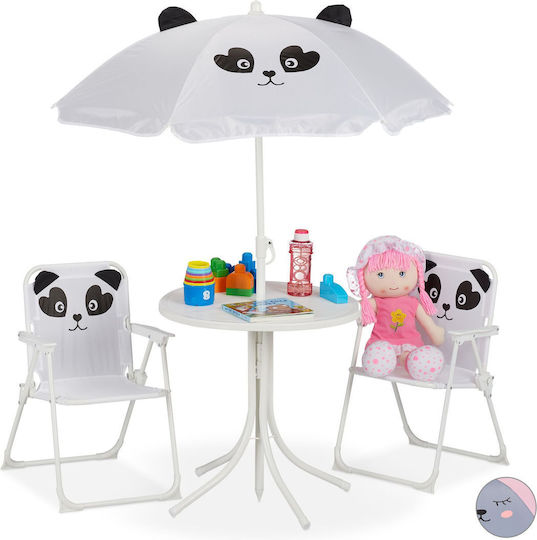 Set Masă cu Scaune pentru Copii din Plastic Alb Relaxdays Set Masă cu Scaune pentru Copii din Plastic Alb Relaxdays