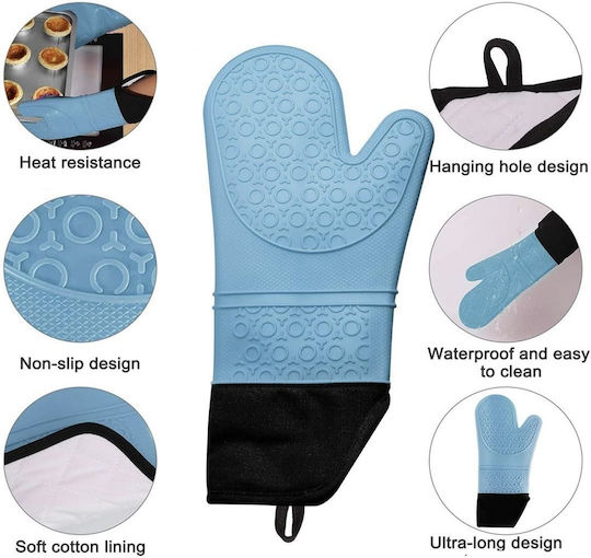 Ofenhandschuh Silikon in Blau Farbe 1Stück