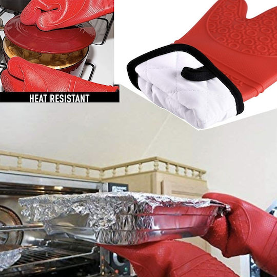Ofenhandschuh Silikon in Rot Farbe 1Stück