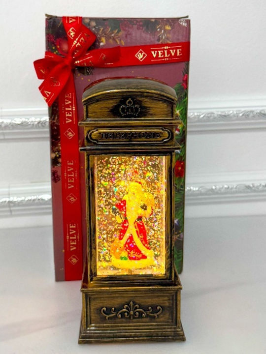 Ornament de Crăciun Lanternă Luminat cu Moș Crăciun Baterie 7x7x20cm 1buc