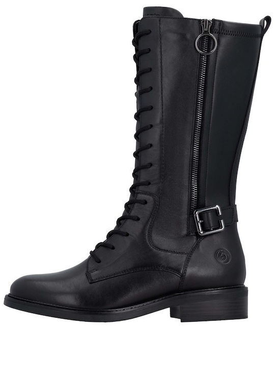 Leder Damenstiefel Schwarz
