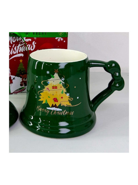 Velve Ornament de masă de Crăciun Cană Ceramic L15xW11cm.
