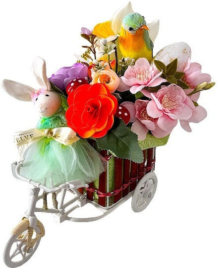 Decorațiuni Tematice Aranjament Floral De Paște Trandafiri Florile De Cireș Narcise Begonie Din Lemn În Coș Pe Suport Bicicletă