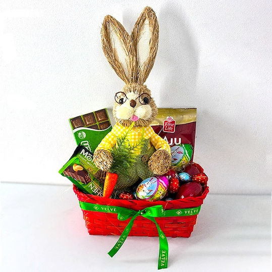 Cutie Surpriză Pascal Iepuraș Decorativ Din Paie Ouă Decorative Din Lemn Ouă De Ciocolată Ciocolată Schogetten 100g Wafer My Motto 30g Ciocolată Roshen 29g Caju 50g