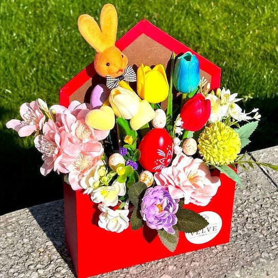Aranjament Floral Envelo În Suport Tip Plic Flori Artizanale Plante Flori De Săpun Decorațiuni De Paște Roșii