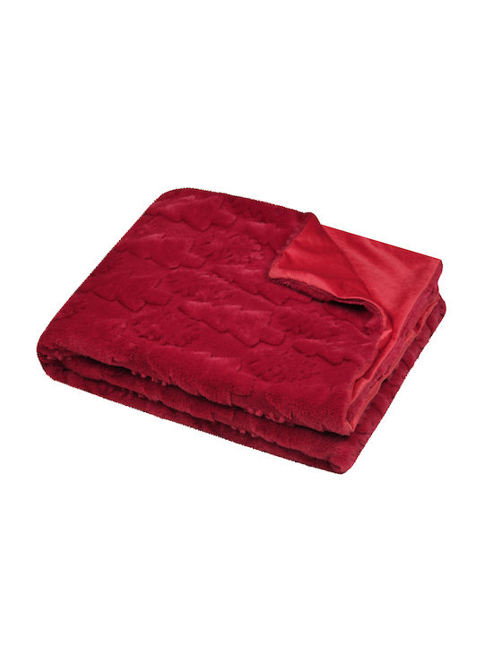 S-f Hohoho Κουβέρτα Γούνινη Καναπέ 130x160εκ. Rouge