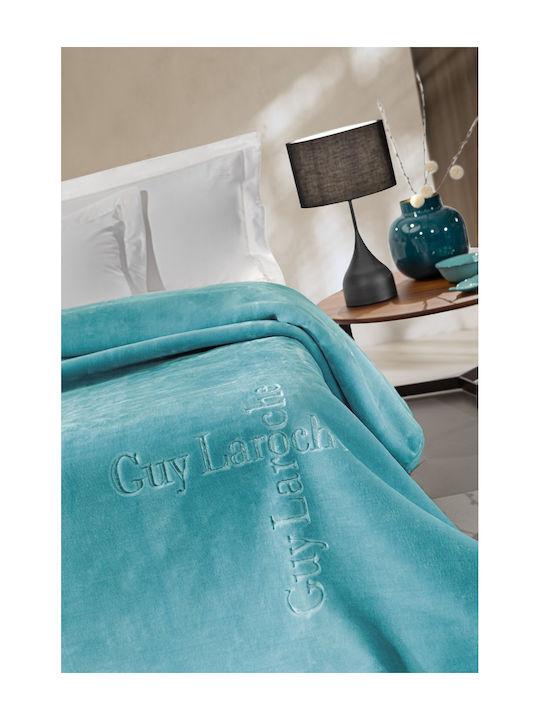 Guy Laroche Velvet Blanket Single 160x220cm Petrol