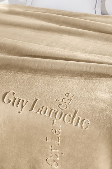 Guy Laroche Лого Одеяло Кадифе Двойно 220x240см Бадем