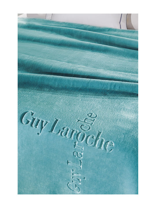 Guy Laroche Velvet Blanket Single 160x220cm Petrol