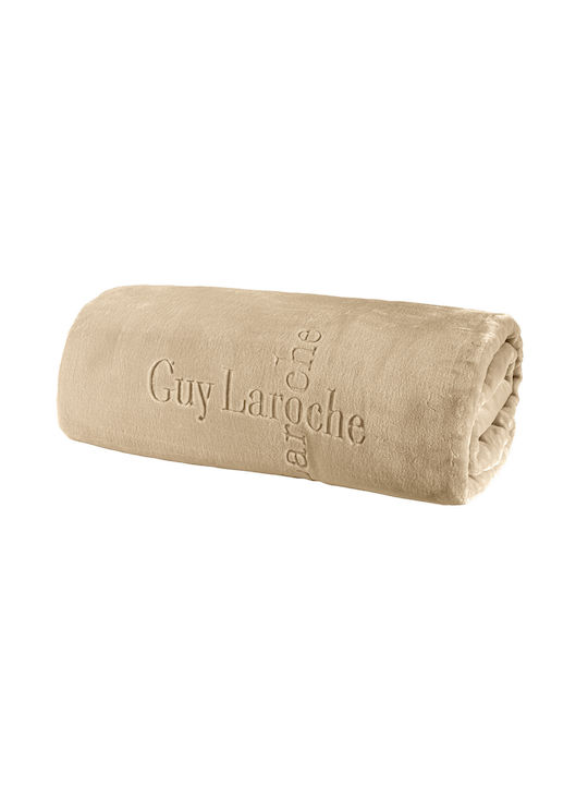 Guy Laroche Logo Decke Samtig Übergröße 220x240cm Almond