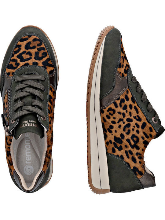 Γυναικεία Ανατομικά Sneakers Χακί Λεοπάρ