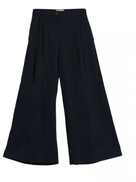 Women's Fabric Trousers Dark Blue