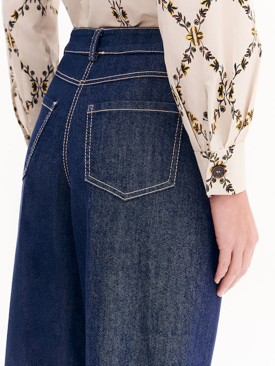 Women's Jean Trousers in Baggy Line Blue
