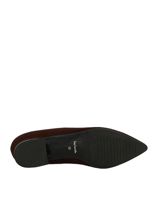 Leather Women's Moccasins in Brown Color