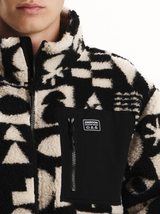 Herren Fleecejacke Sherpa Schwarz