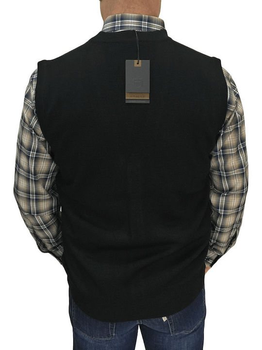 Herren Strickjacke mit Knöpfen Black