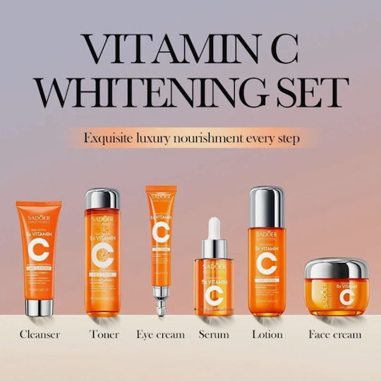 Sadoer 5x Vitamin C Hautpflege-Set für Aufhellung Anti-Aging & Feuchtigkeitsspendend 6Menge